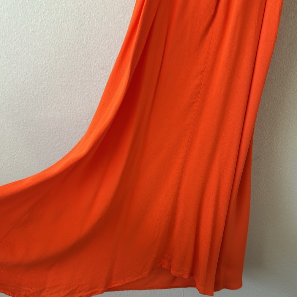 Reformation Midi Talita Tie Strap Dress, Orange size 6 - Picture 5 of 11